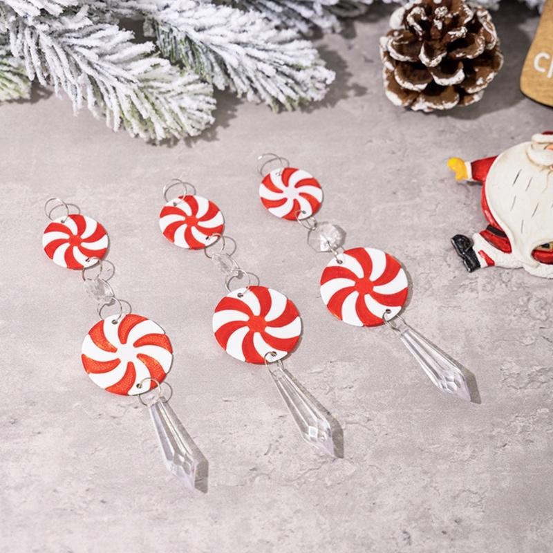 Set of 15 Elegant Christmas Tree Hanging Pendant Festival Candy Cane Cone Hanging Charm for Christmas Tree Decoration