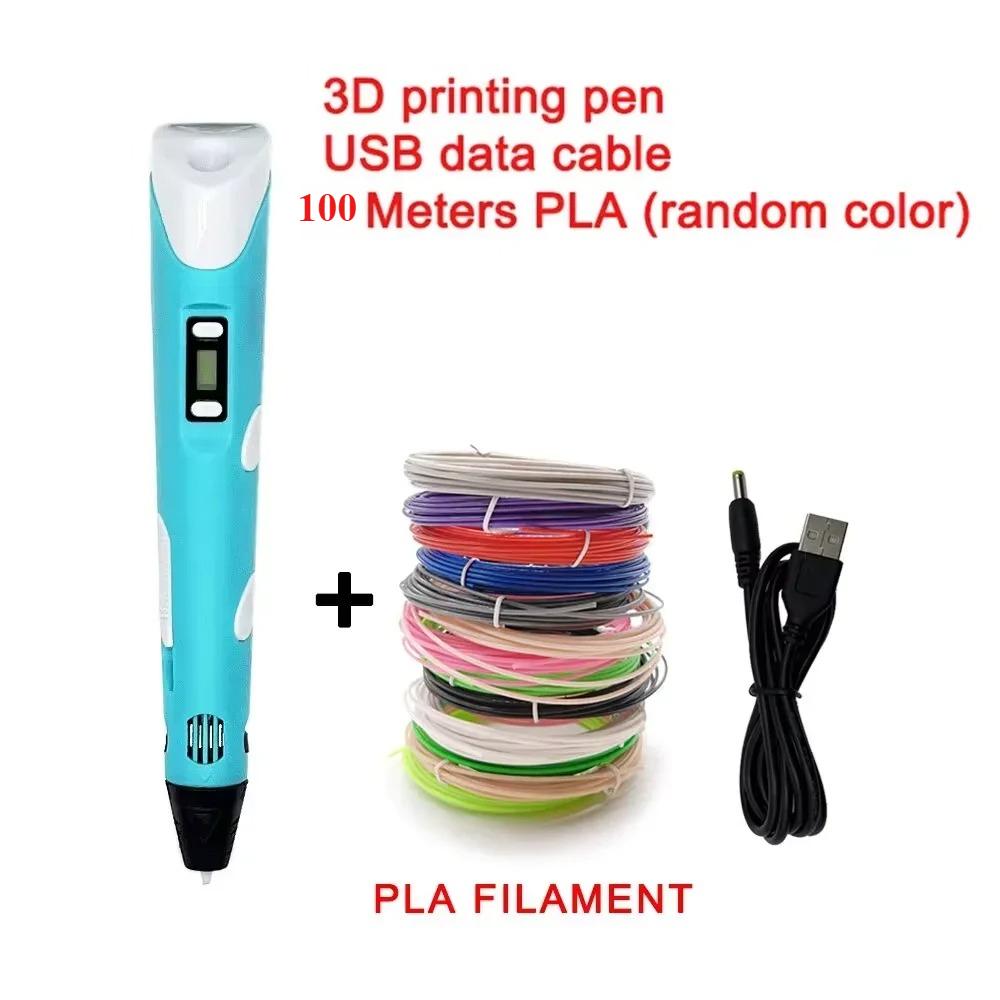 3D Printing Pen with 9M PLA Filament Safe High-Temp Graffiti Pen DIY Craft Drawing Pen for Kids Adults Christmas Birthday Gift