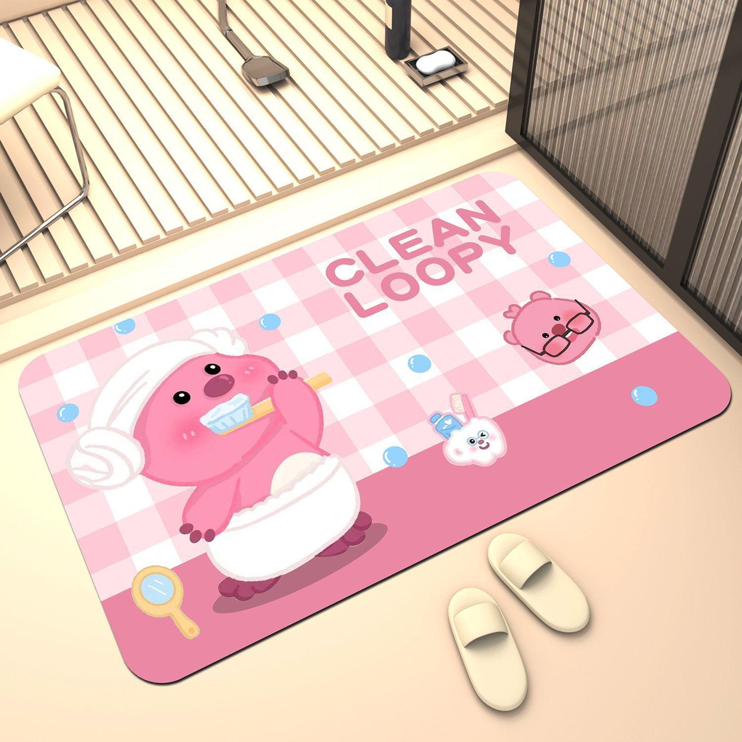 

Little Beaver Loopy Diatom Mud Absorbent Floor Mat Bathroom Non-Slip Carpet Toilet Floor Mat Toilet Door Floor Mat 50x80cm