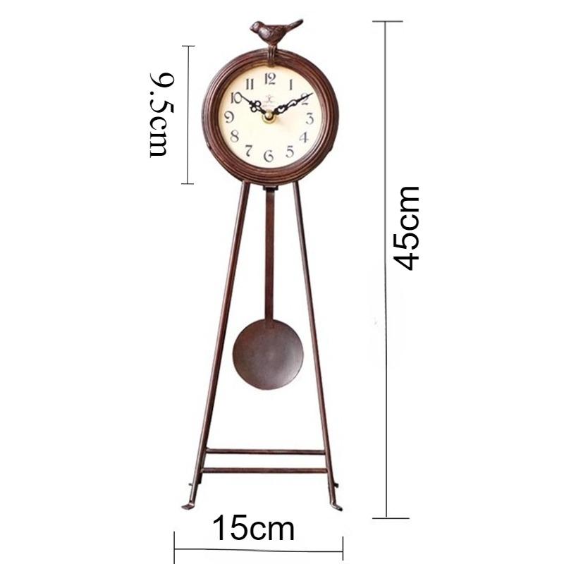 

Bird Shape Table Clock Retro Pendulum Desk Clocks Silent Living Room Decoration Tabletop Watch Luxury Bedroom Desktop Watches коричневый