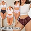 3Pcs/Set Women's High Waist Panties Ladies Sexy Lace Hollow Out Thong Breathable Transparent G-strings Solid Color Soft Lingerie