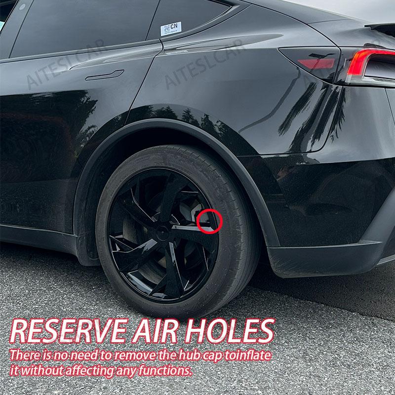 4PCS 19 Inch HubCap for Tesla Model Y Juniper 2025 Hubcap Performance Replacement 19''Crossflow Wheels Cover Full Rim Accessorie