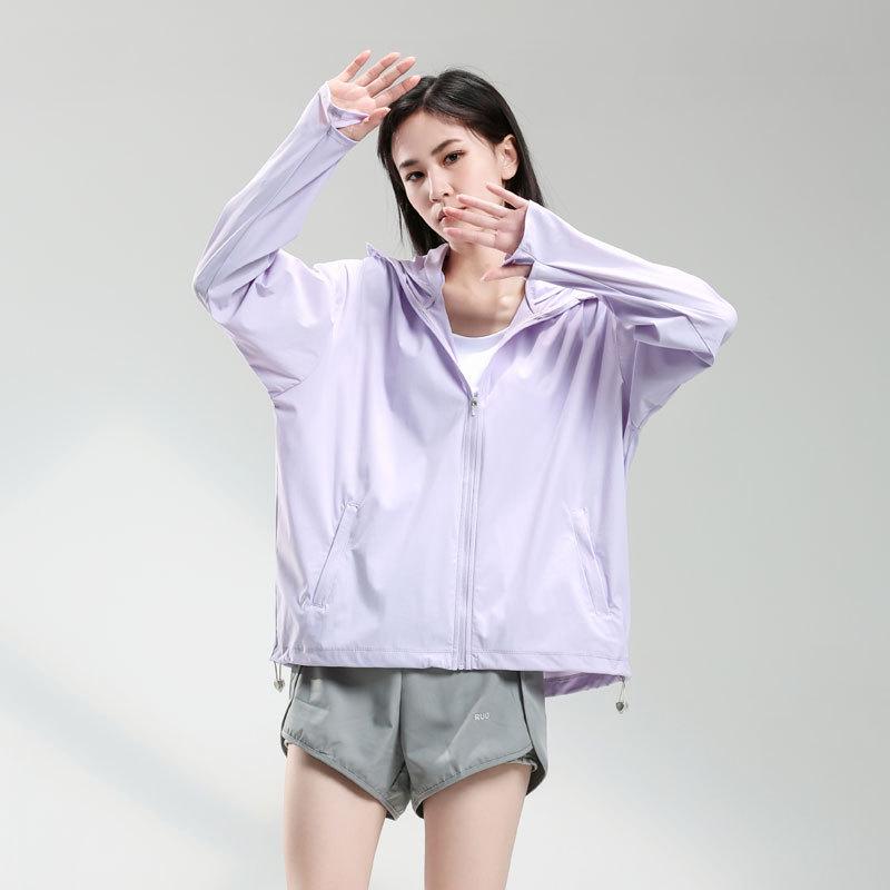 Women's Anti-UV Ice Silk Hooded Windbreaker - Breathable, Elastic, and Sun-Protective Summer Jacket for Climbing