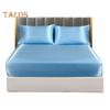 Solid Color Satin Sheet Glossy Bed Sheet Pillowcases Wrinkle-Free Cooling Silky Fitted Sheet Pillow Cover for Twin Full Queen King Size