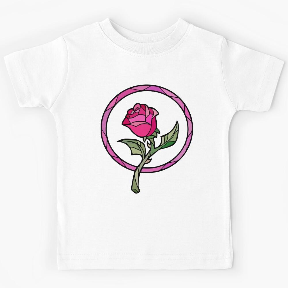 Stained Glass Rose | Beauty and the Beast Kids T-Shirt 130