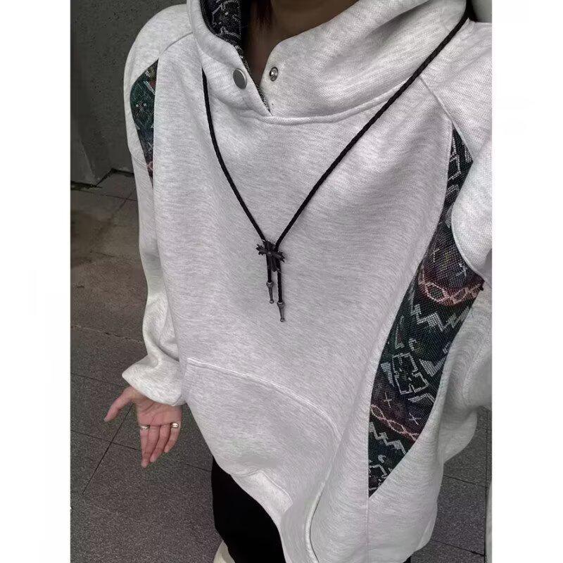 2025 Men's Plus Velvet Heavyweight Hoodie - Trendy American Lazy Style, Loose Fit, Perfect for Couples in Spring & Autumn.