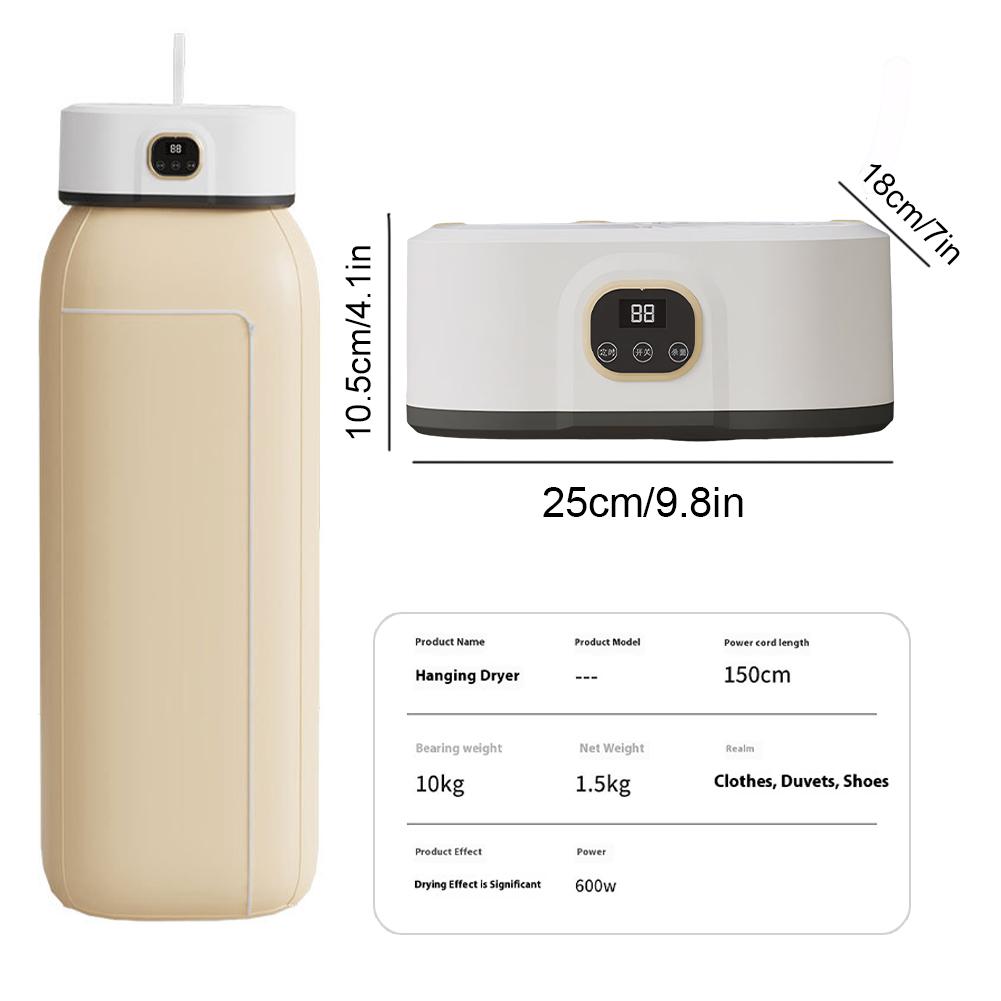 Mini Compact Dryer Small Electric Drying Machine with Timing Warm Air Dryer for Travel Home Apartment