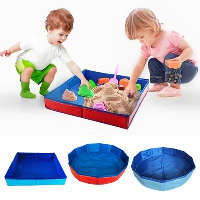 Faltbarer PVC Sandkasten Quadratischer Sandspielpool für Kinder Haustiere Tragbares Strandspielzeug Haustierbadewanne Verstärkter Boden Wiederverwendbares Sandspielset