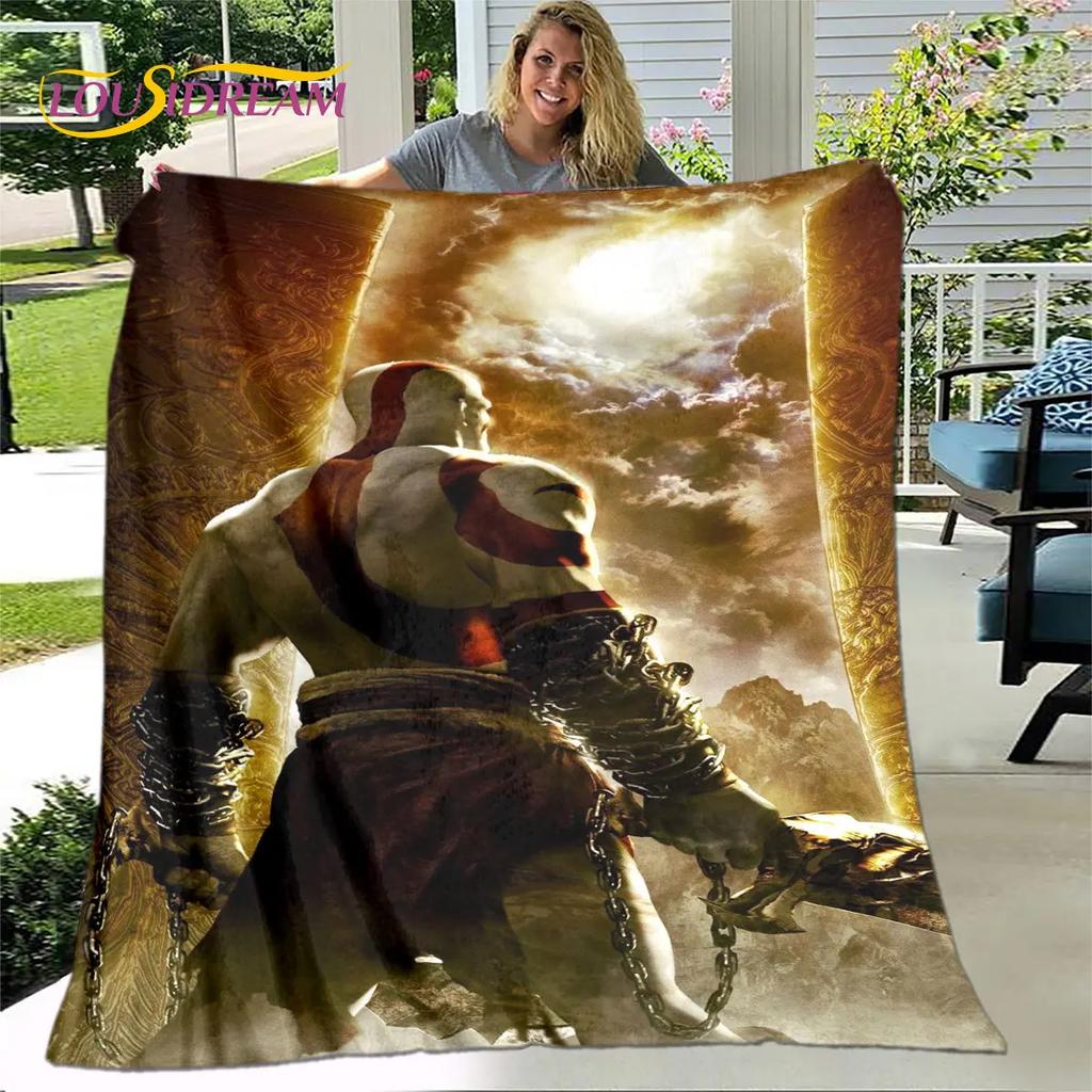 God of War Spiel Spieler Weiche Plüschdecke, Flanelldecke Überwurfdecke für Wohnzimmer Schlafzimmer Bett Sofa Picknick Abdeckung Bettdecke