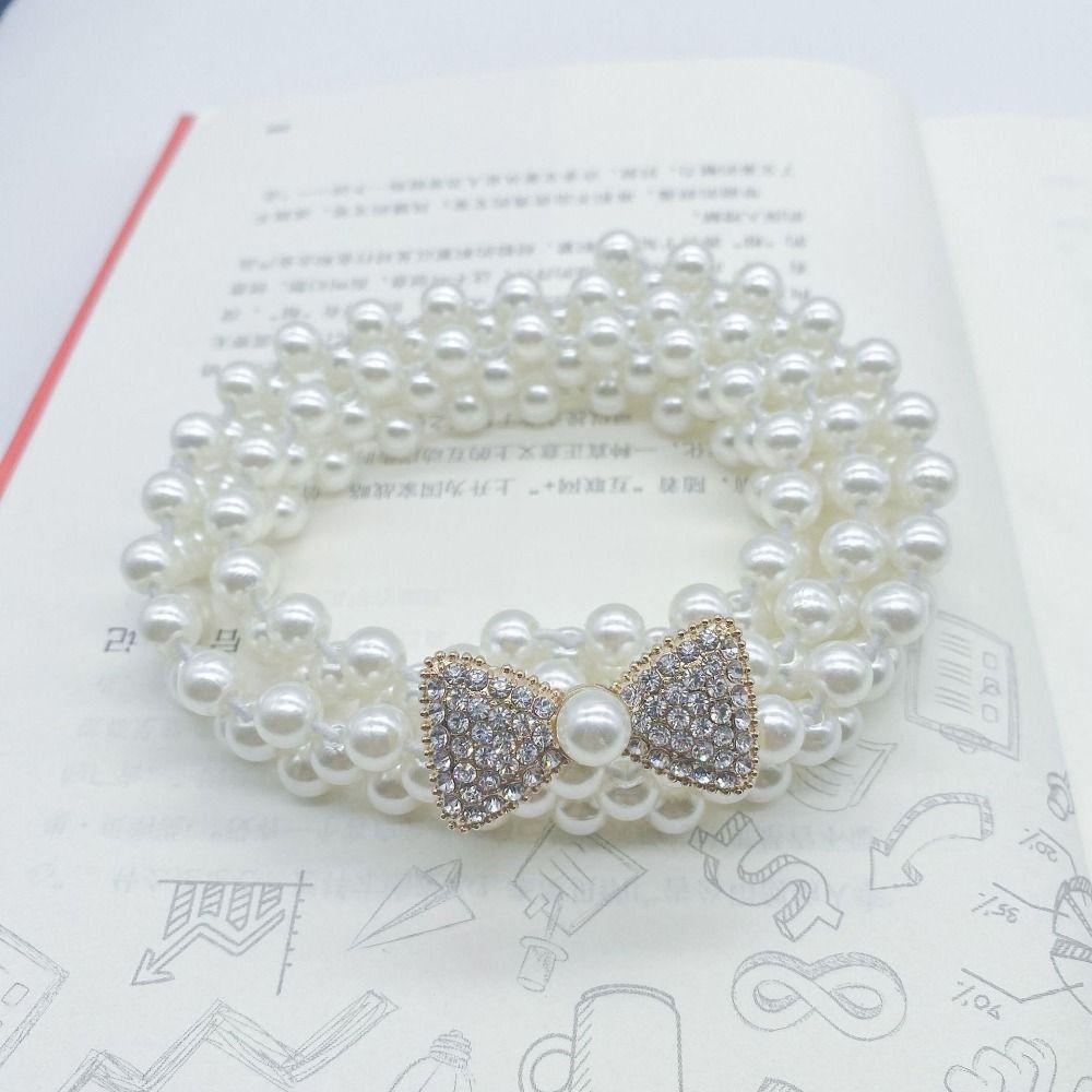 Elegant Pearl Waist Belt Elastic Waist Chain New Elastic Belt  for Women