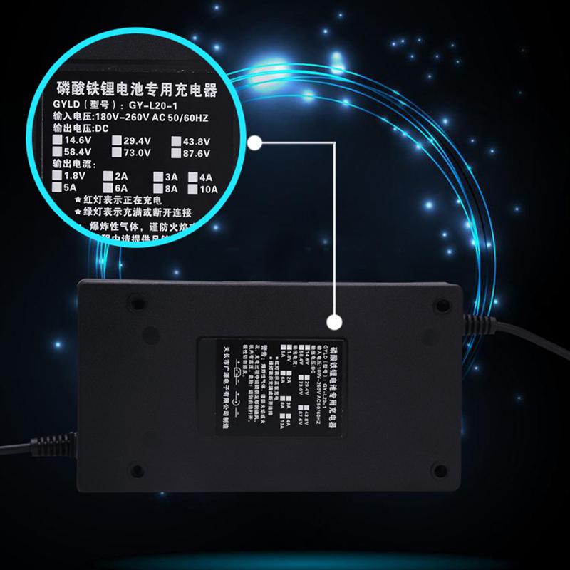 60V 5A Li-ion LiPo Lifepo4 Lithium Iron Phosphate Battery 220V input Charger  67.2V 71.4V 73V 17S 20S Cell