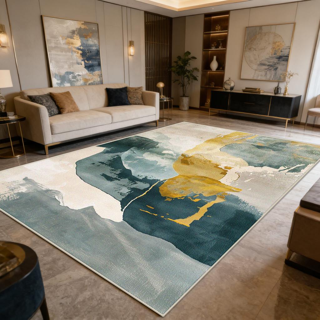 Nordic Abstract Large Area Carpet for Living Room Home Sofa Area Non-slip Washable Rug Decoration Bedroom Bedside Floor Mats