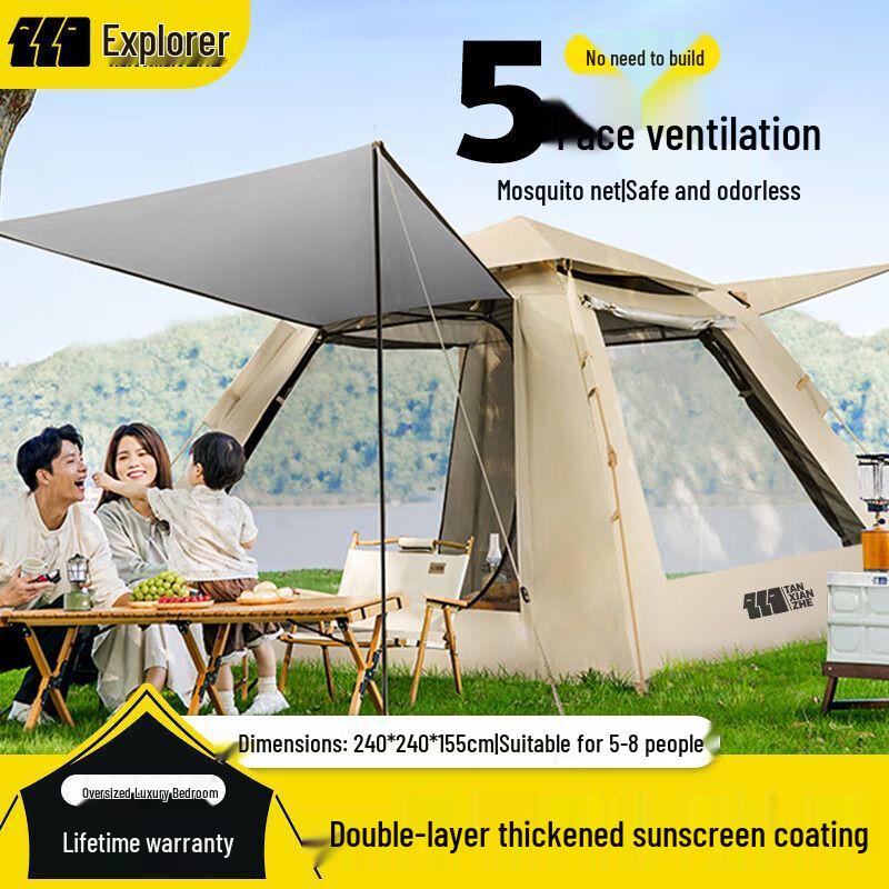 Explorer Automatic Pop-Up Camping Tent & Accessory Sets With Picnic Mat