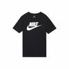 Men's Black T-Shirt with Large Letter Logo Print and Crew Neck
