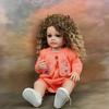 55cm Reborn Baby Doll Realistic Vinyl Girl Doll with Curly Hair Woolly Curls Cutie Knitted Outfit