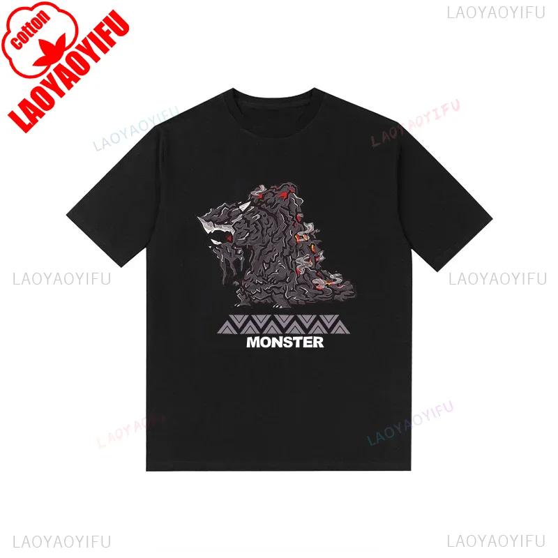 Monster Hunter Tshirt Funny Game Fans Cartoon Tops Cotton Korea Style Short Sleeve T Shirt Casual Hipster Streetwear Man Tees