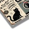 Metal Wall Art Black Cat Vintage Laundry Sign 8x12 Inch Outdoor