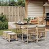 Vidaxl 9-Cz. Gartenmöbel-Set mit Kissen, Beige, Polyrattan