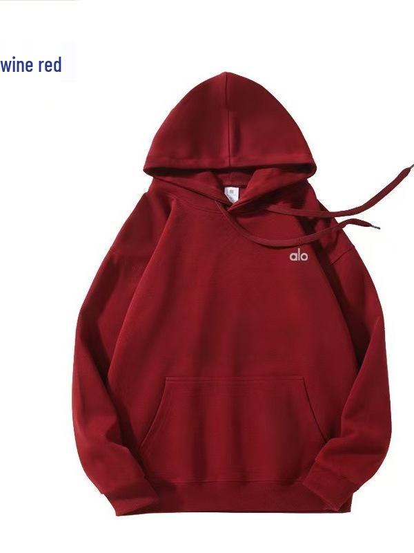 Alo Yoga Grenzüberschreitendes versilbertes Kapuzensweatshirt: Lässiger lockerer Komfort-Pullover für Herren und Damen für Herbst und Winter