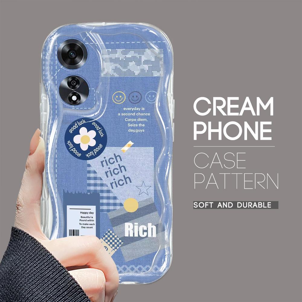 

Для OPPO A17 A18 A38 A58 A98 Reno7 Z 8Z 8T 11F 11 Pro Realme 12 Lite 12 Pro C30 Модный ковбойский джинсовый кремовый текстурный мягкий силиконовый чехол для телефона Realme GT6 5G чистый