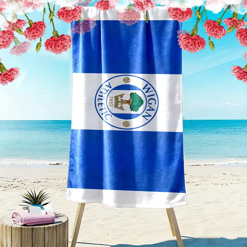 Wigan Athletic FC Tryckt Strandhandduk, Stor Mjuk Snabbtorkande Handduk för Strand Camping Simning