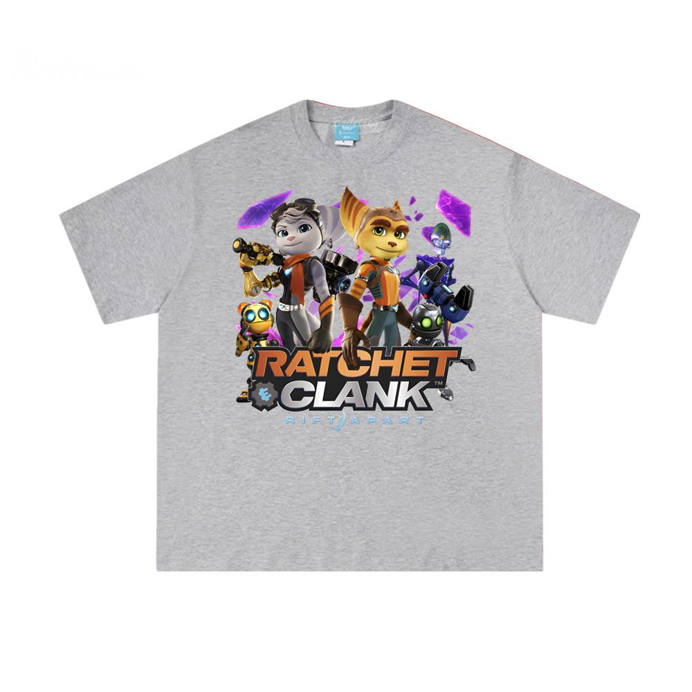 Koszulka Ratchet & Clank Rift Apart 100% Bawełna Nadruk Gra Strzelanka Okrągły Dekolt Koszulka Letnia Wysokiej Jakości Wygodne Topy