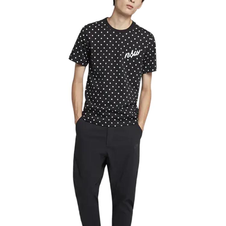 Nike T Shirts Men's Black Crew Neck Moderate Straight Fit AJ3709-010