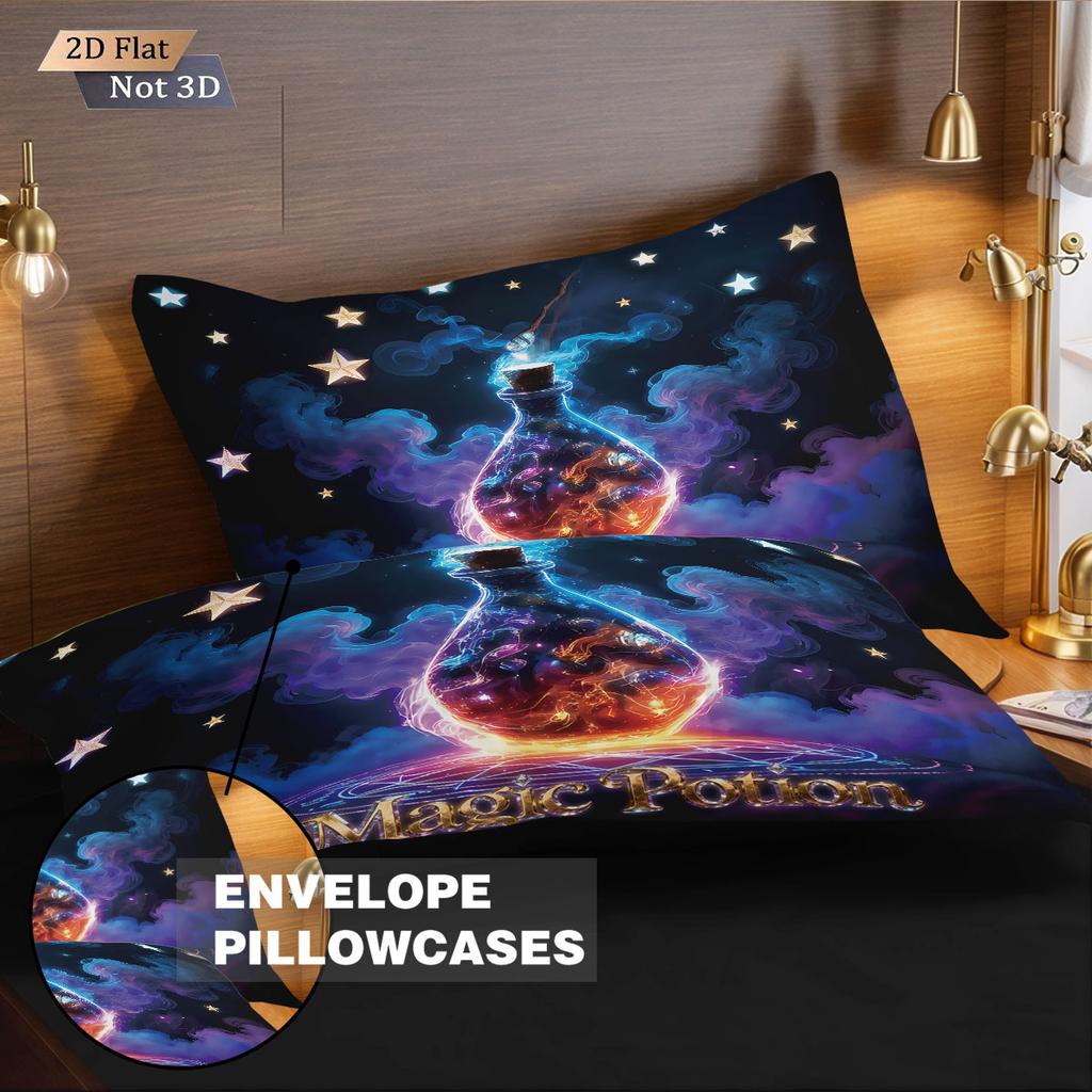 3pcs Magic Potion Core Free Bedding Set Comfortable Multi Size Bedding Set for Bedroom and Dormitory Bedding, Machine Washable
