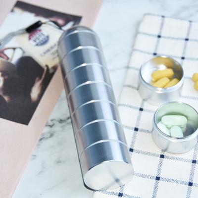 Convenient with Hanging Rope Organization Dust Proof Large Metal 7 Day Daily Pill Case Container Daily Use One Week Pill Box
