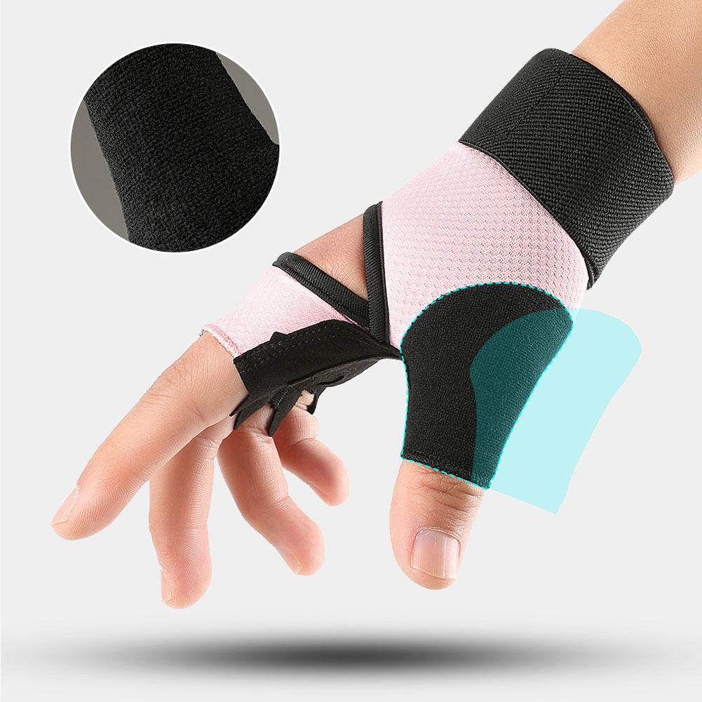 1 Pair Sports Fitness Half-Finger Gloves Breathable Back Design Non-Slip Prevent Calluses Gloves for Yoga and Outdoor Cycling