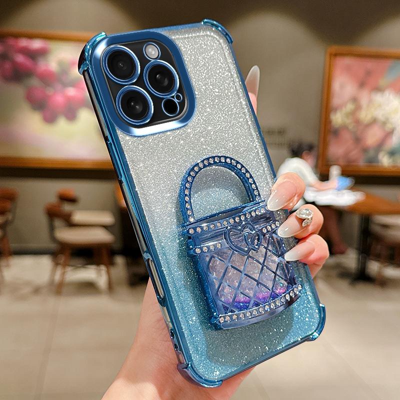 

Glitter Mirror Quicksand Stand Phone Case for iPhone 17 Air 16 15 14 13 12 11 Pro Max 15 16 Plus Samsung S25 S24 23 S22 S21 Ultra Plus FE A17 A56 A36 iPhone 7/8/SE 2022 синий