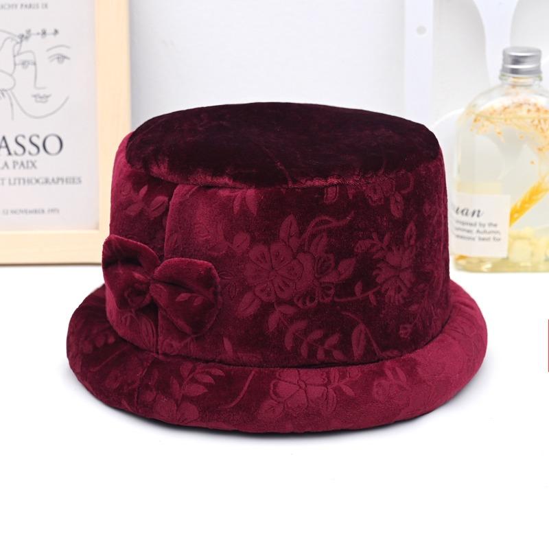 Fleece Warm Winter Hat Golden Velvet Old Lady Sponge Ring Basin Hat Female Old Lady Thickened Hat