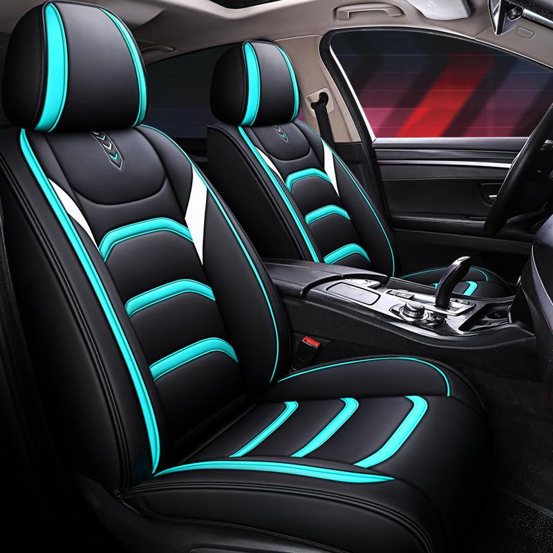 Luxury Full Car Seat Mat Covers Cushion PU Leather Protector Pad For Car Suv Truck Van Bus Universal Car Seat Cover (1Pcs)