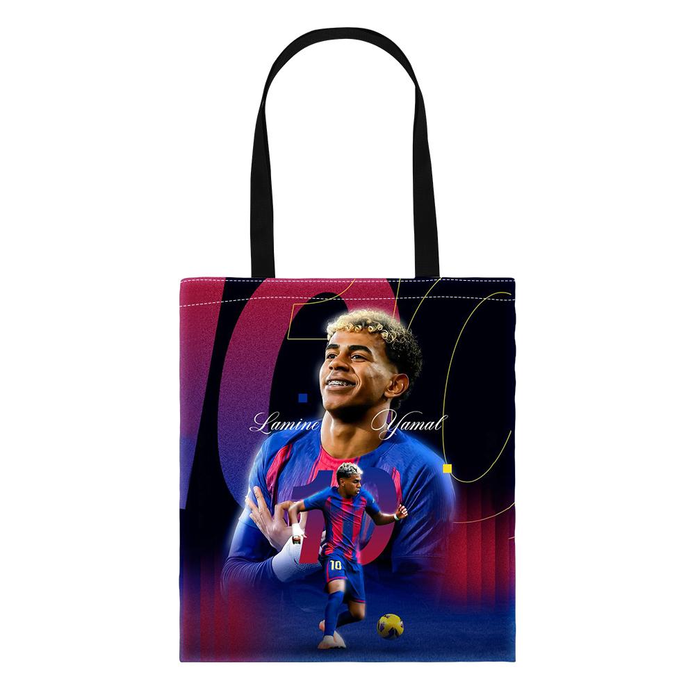 Voetbal Sterrenpatroon Tote Bag, L-Lamin Yamal Boodschappentassen Opbergtas School Schoudertas, Boekentas School Schoudertas
