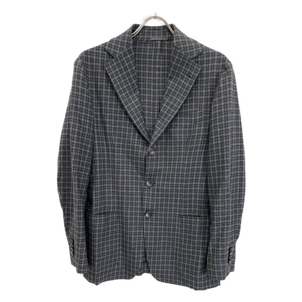 Sartorio SG1250 Blue x Gray 100% Wool Check 3B Tailored Jacket Jacket 46 Blue Gray CheckUsed