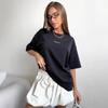 European & American Style Loose Fit Letter Print Cotton T-shirt for Women - Summer Casual New Arrival