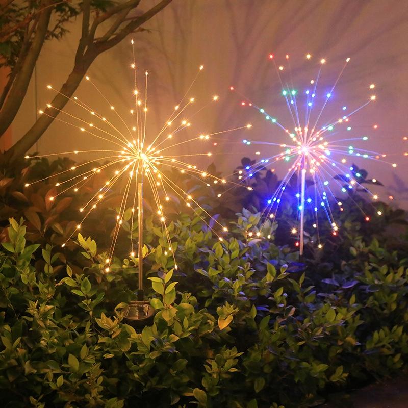Solar Garden Lamp Colorful Fireworks Up To 200 Leds Christmas Party