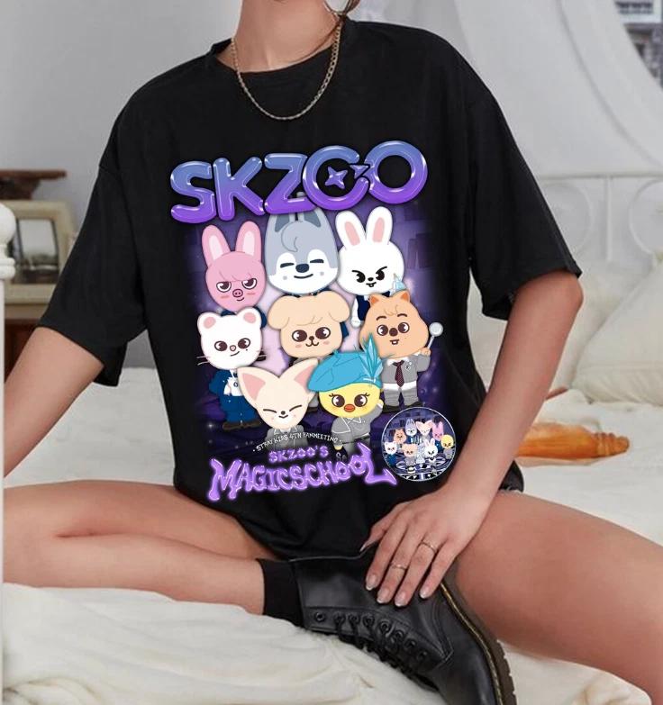 Retro Skzoo Magic School T-shirt, Stray Kids 4th Fanmeeting Shirt, Gift For Stay 3XL