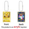 Japanese Cartoon Pocket Anime Acrylic Pendant Keychain Charizard Squirtle Bulbasaur Keyring Bag Pendant Game Props Toys Gifts