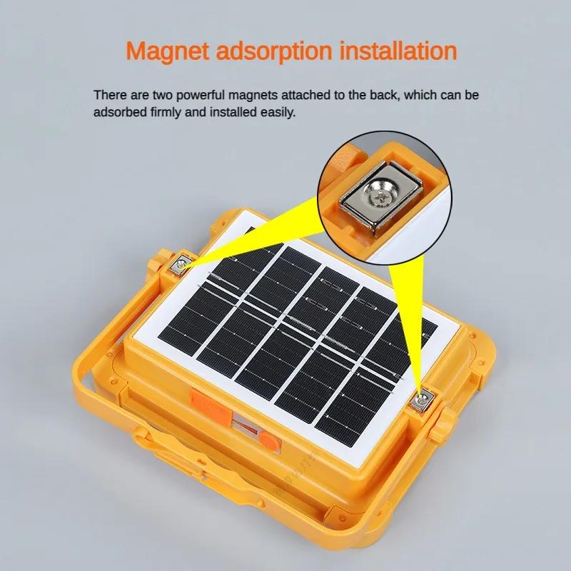 Nejnovější 300/500/1000W Solární přenosné světlomety Dobíjecí USB Kempingové lampy Odnímatelné Multifunkční Nouzové osvětlovací lampy
