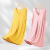 Women's Plus Size Sleeveless Long Solid Color Dress for Spring and Summer - Perfect for Home and Outer Wear