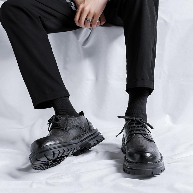 Модная мужская обувь Дизайнерский британский стиль Роскошные туфли из кожи с круглым — фото 5