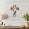 Vintage Wooden Wall Decoration Cross For Home Entryway, Christmas Scene Decoration, Home Decor Pendant Hanging Card