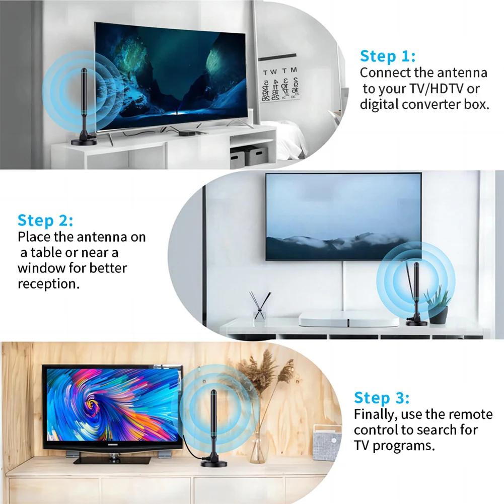 4K/1080P HD Digital TV Antenna 480+ Miles VHF UHF Indoor Outdoor Antenna