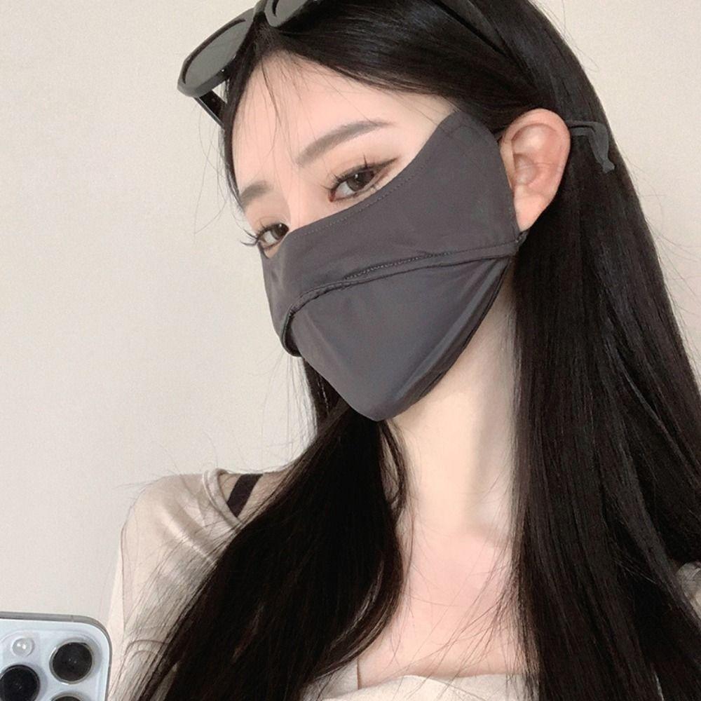 Anti-uv UPF50+ Ice Silk Sunscreen Mask Face Veil Summer Outdoor Riding Hiking Face Mask Breathable Unisex Face Cover Scarf