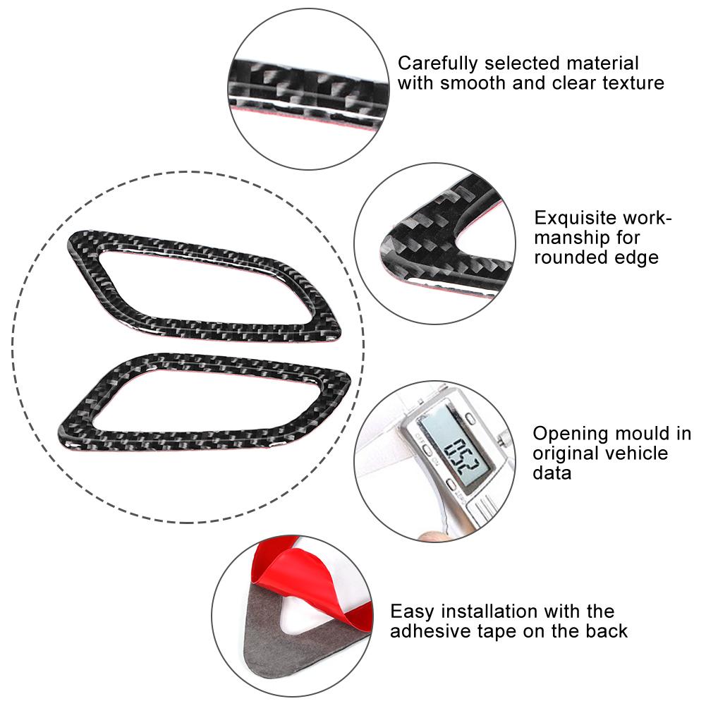2pcs Soft Carbon Fiber Dashboard Air Vent Outlet Cover Trim Fits for Buick Regal 2017 2020