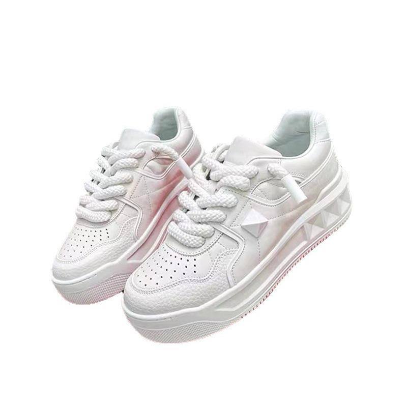 Fashion New Women's Sneakers Solid Color Fashion Designer Casual Shoes Platform Lace Up Vulcanize Shoe Walking Running Shoes For Men