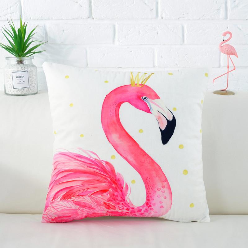 Fresh Flamingo American Nordic Style Velvet Pillowcase Car Sofa Cushion Pillow Windowsill Decorative Pillow