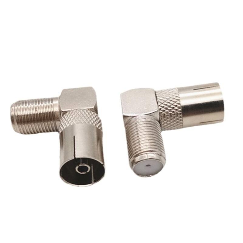 90 Degree Right Angle F Female To Male Adapter Alloy Texture Cable Connector Suitable for Signal Transmission