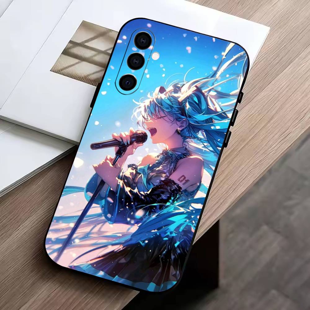 AM-Anime MIKU  Phone Case Black Silicone Soft For Samsung Galaxy A73,A72,A71,A70,A53,A52,A51